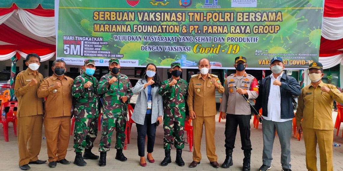TNI Polri dan Yayasan Marianna Gelar Serbuan Vaksinasi Covid-19 di Samosir