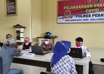 Dirgahayu RI ke-76, Polres Pesawaran dan Jajaran Dirikan Gerai Vaksinasi Merdeka