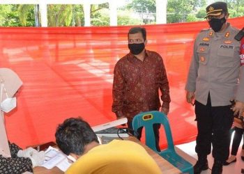 Vaksinasi dan Bansos Bersama TNI/Polri Pemko Langsa dan Ulama Berlangsung di Lapangan Merdeka