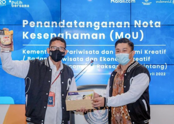 Penandatanganan MoU Kemenpar dan Ralali (dok. Kemenparekraf)
